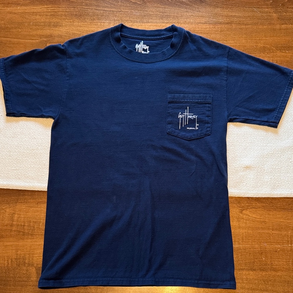 Guy Harvey AFTCO Navy Blue Short Sleeve Tee size small